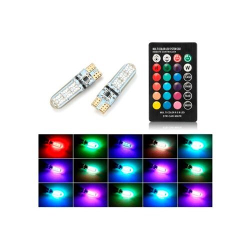 Bombillo Bayoneta T10 Siliconado Rgb + Control (Rgb)