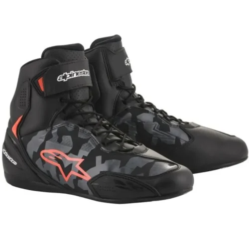 Botas Alpinestars Faster 3 Negro Gris Camuflado Rojo