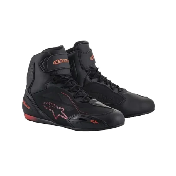 Botas Alpinestars Faster-3 Negro Rojo Fluorescente
