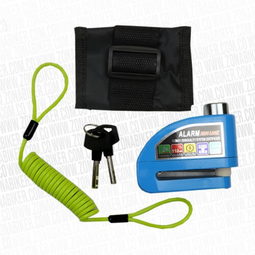 Candado Freno Disco Alarma Guaya Azul