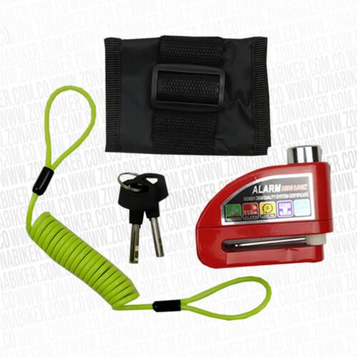 Candado Freno Disco Alarma Guaya Rojo