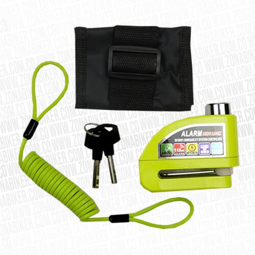 Candado Freno Disco Alarma Guaya Verde