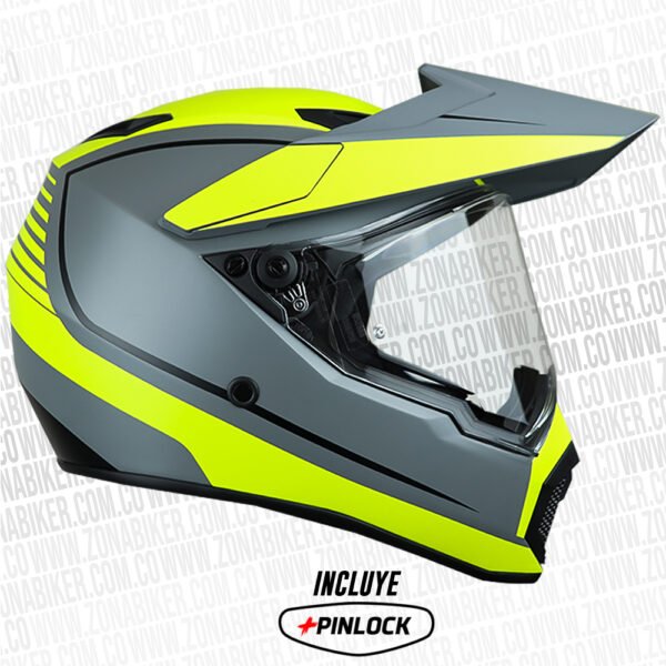 Casco Agv Ax9 Multi Pacific Road Gris Amarillo