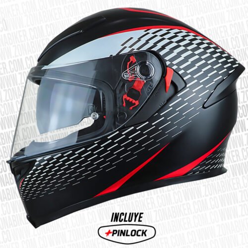 Casco Agv K5 Multithunder Blanco Rojo
