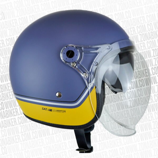 Casco Shaft 121 Scrambl Stripes Azul Navy Dorado