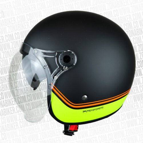 Casco Shaft 121 Scrambl Stripes Negro Amarillo Neón