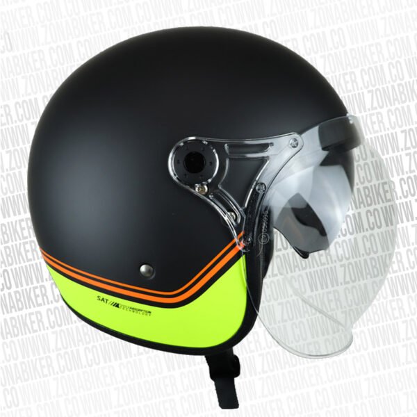 Casco Shaft 121 Scrambl Stripes Negro Amarillo Neón