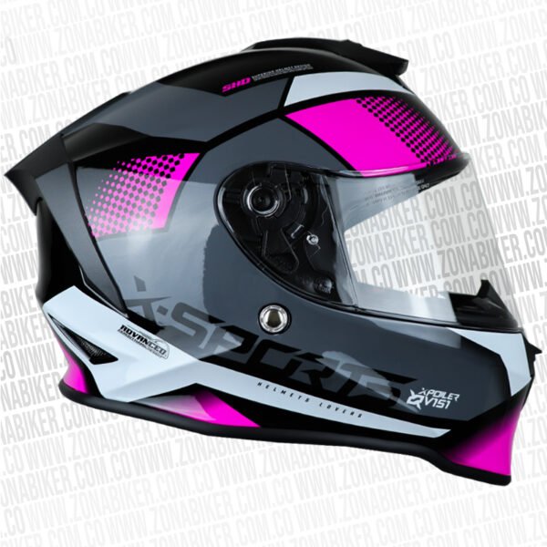CASCO-X-SPORTS-V151-LEXOT-NEGRO-ROSADO-2.jpg Casco X-Sports V151 Lexot Negro Rosado
