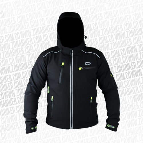 Chaqueta Ap Casual Zipper Negro Neón