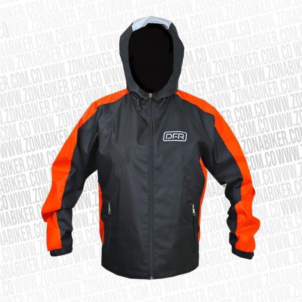CHAQUETA CORTAVIENTO REFLECTIVA DFR 057 DOBLE FAZ NARANJA