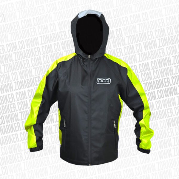 CHAQUETA CORTAVIENTO REFLECTIVA DFR 057 DOBLE FAZ VERDE