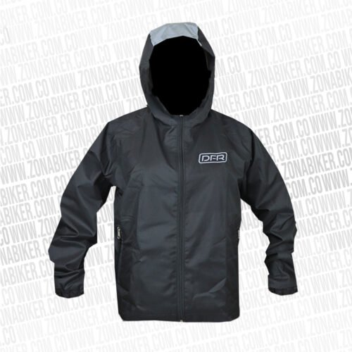 CHAQUETA CORTAVIENTO REFLECTIVA DFR 057 DOBLE FAZ NEGRA