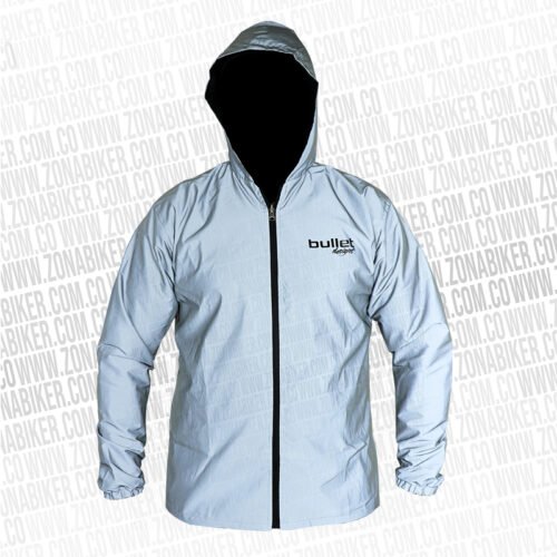 Chaqueta Poliester Bullet Doble Faz Fem Negro Gris