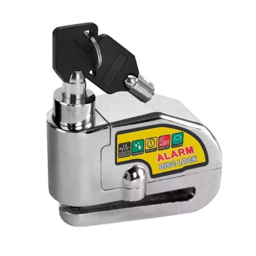 Candado Freno Disco Alarma Plateado