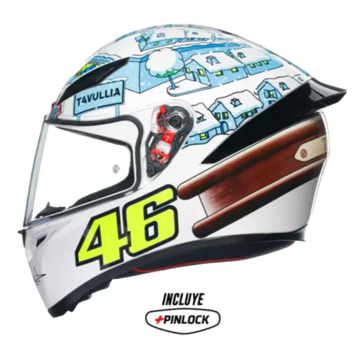 Casco Agv K1-S Rossi_Winter 2017 Blanco Azul