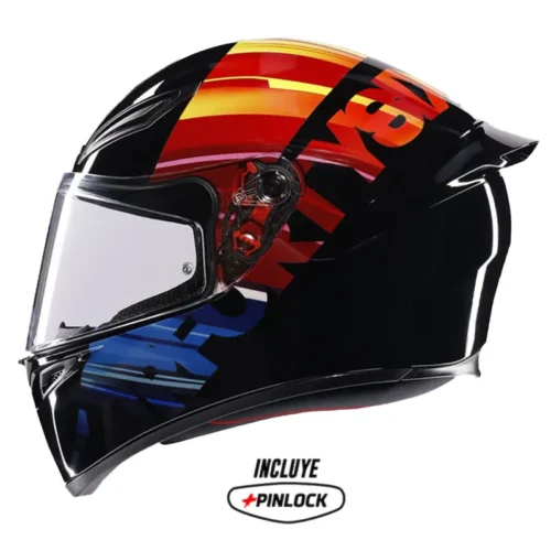 Casco Agv K1-S Top Pulse Negro Naranja