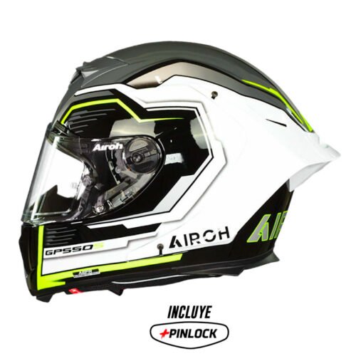 Casco Airoh Gp550 S Rush Blanco Amarillo Gris