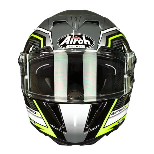 Casco Airoh Gp550 S Rush Blanco Amarillo Gris