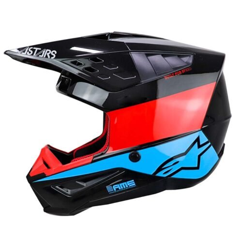 Casco Alpinestars S-M5 Bond Negro Rojo Azul
