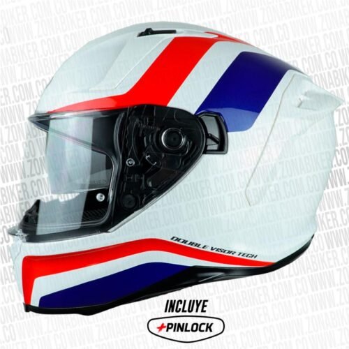 Casco Caberg Avalon Blast Blanco Azul Rojo