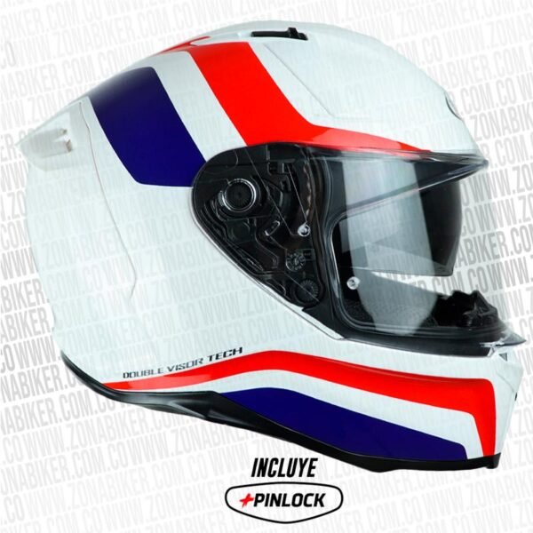 Casco Caberg Avalon Blast Blanco Azul Rojo