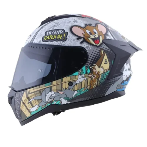 Casco Edge Extreme Tom y Jerry Gris