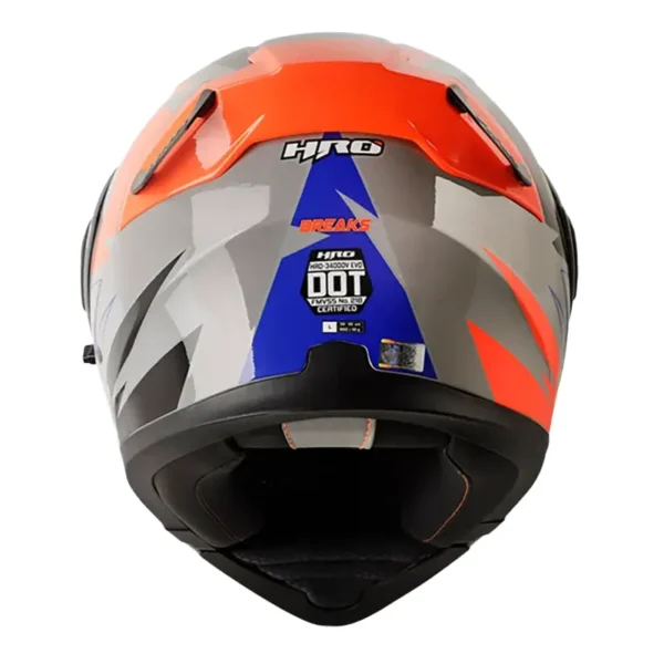 Casco Hro 3400Dv Evo Breaks Gris Naranja Visor Iridium Azul