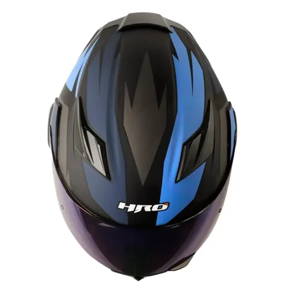 Casco Hro 3400Dv Evo Breaks Negro Azul Visor Iridium Azul