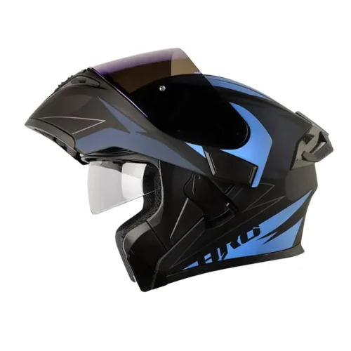 Casco Hro 3400Dv Evo Breaks Negro Azul Visor Iridium Azul