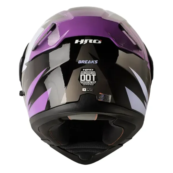 Casco Hro 3400Dv Evo Breaks Negro Morado Visor Iridium Morado