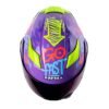 Casco Hro 3400Dv Evo Destroy Morado Amarillo Visor Iridium Morado