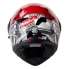Casco Hro 3400Dv Evo Full Gas Gris Oscuro Rojo Visor Iridium Rojo