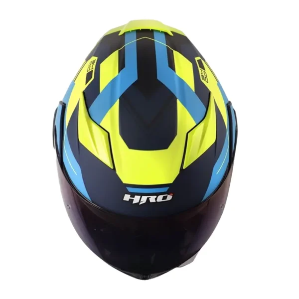 Casco Hro 3400Dv Evo Lou Azul Oscuro Amarillo Visor Iridium Azul