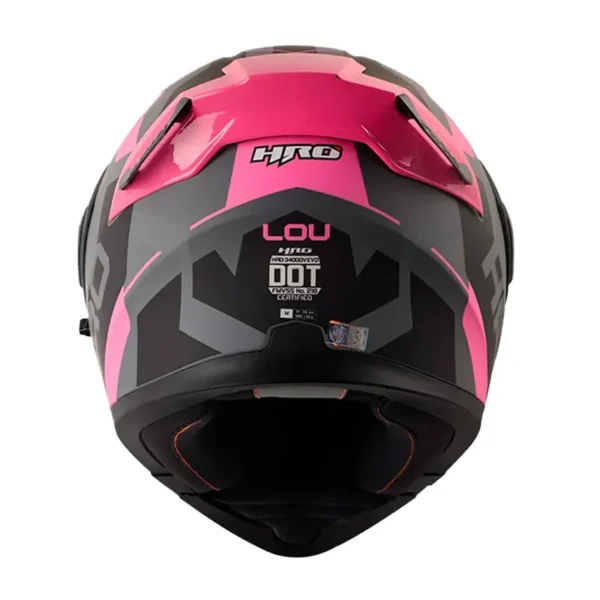 Casco Hro 3400Dv Evo Lou Gris Fucsia Visor Iridium Fucsia