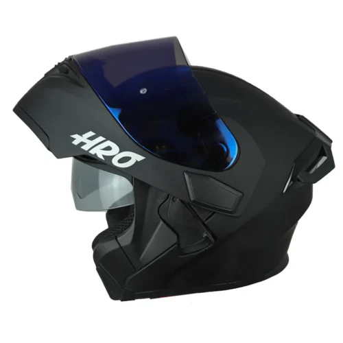 Casco Hro 3400Dv Evo Negro Silver Visor Iridium Azul