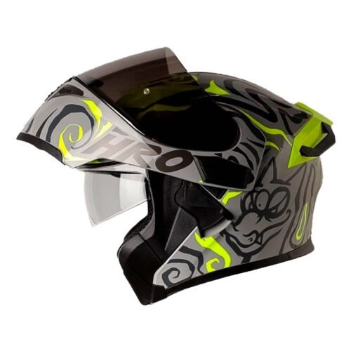 Casco Hro 3400Dv Evo Randomer Gris Amarillo Neon Visor Silver