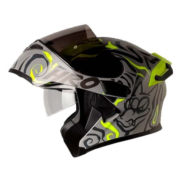Casco Hro 3400Dv Evo Randomer Gris Amarillo Neon Visor Silver