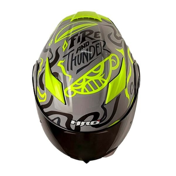 Casco Hro 3400Dv Evo Randomer Gris Amarillo Neon Visor Silver