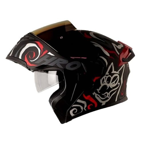 Casco Hro 3400Dv Evo Randomer Negro Rojo Visor Iridium Rojo