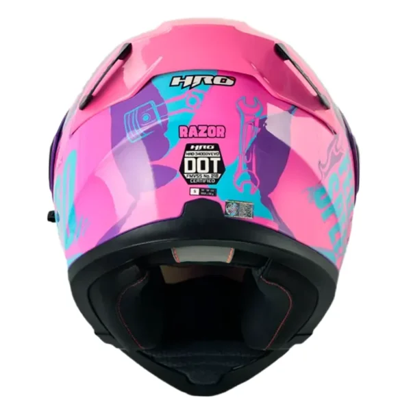Casco Hro 3400Dv Evo Razor Morado Fucsia Visor Iridium Morado