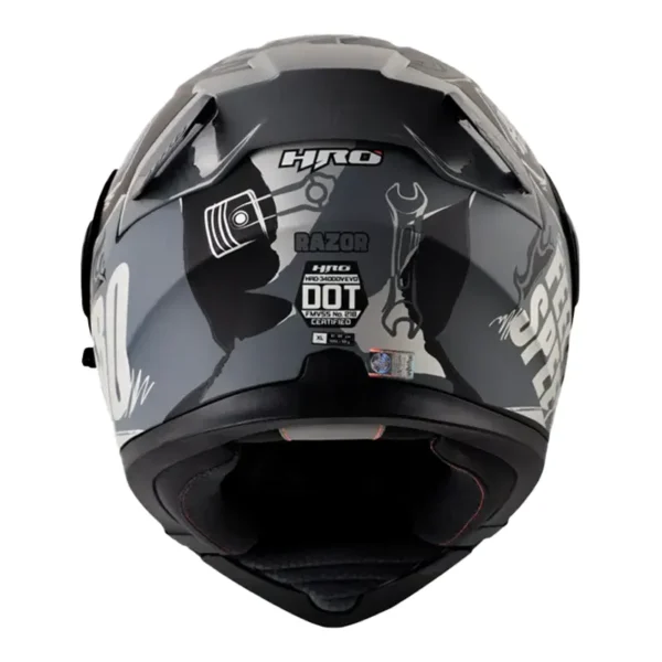 Casco Hro 3400Dv Evo Razor Negro Gris Visor Iridium Silver