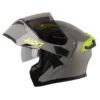 Casco Hro 3400Dv Evo Solid Gris Amarillo Visor Iridium Silver