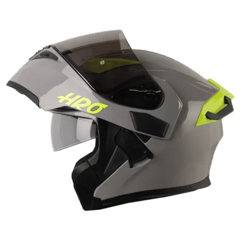 Casco Hro 3400Dv Evo Solid Gris Amarillo Visor Iridium Silver
