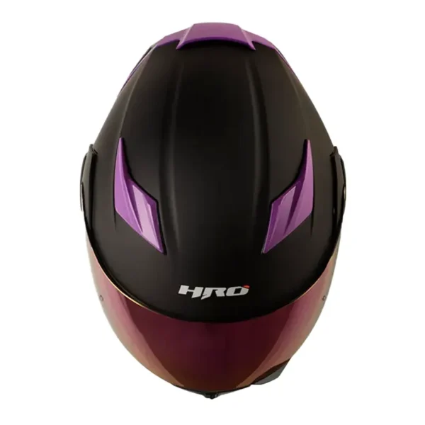 Casco Hro 3400Dv Evo Solid Negro Morado Visor Iridium Morado