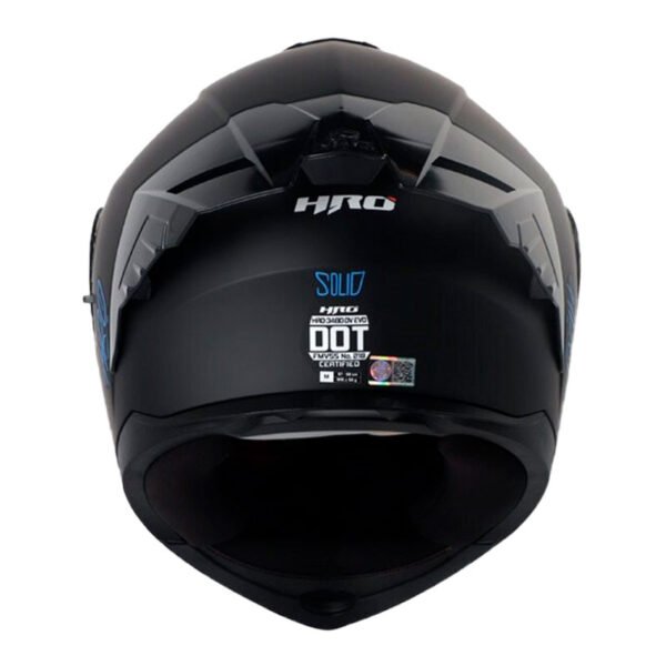 Casco Hro 3480Dv Evo Solid Negro Azul Visor Iridium Azul