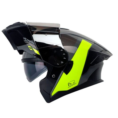 Casco Hro 3480dv Evo Racespec Gris Amarillo Visor Iridium Silver