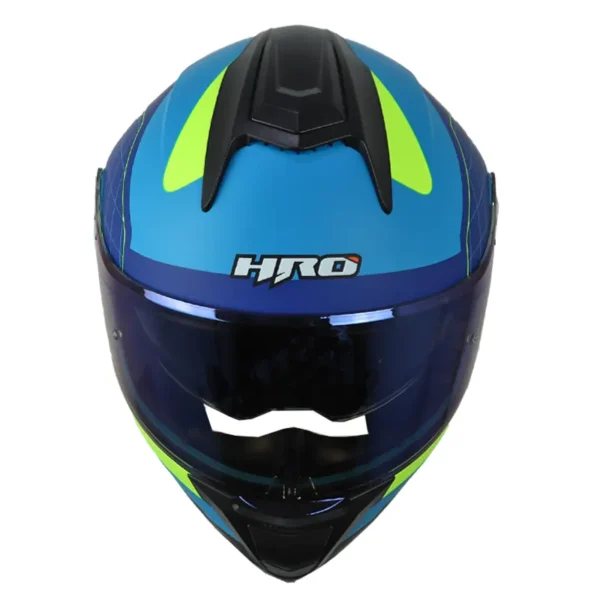 Casco Hro 3480dv Evo Rumble Azul Amarillo Visor Iridium Azul