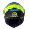 Casco Hro 3480dv Evo Rumble Azul Amarillo Visor Iridium Azul