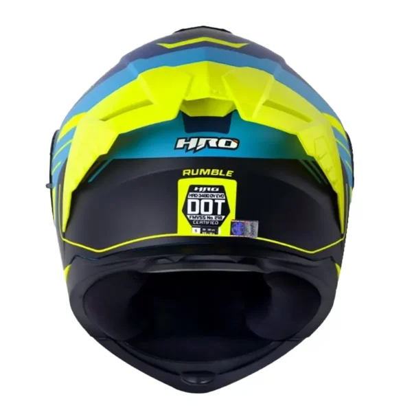 Casco Hro 3480dv Evo Rumble Azul Amarillo Visor Iridium Azul
