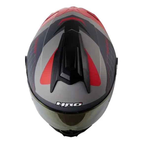 Casco Hro 3480dv Evo Rumble Gris Rojo Visor Iridium Rojo